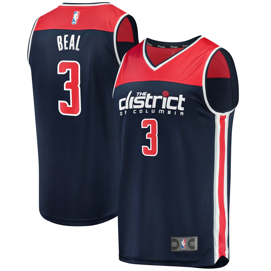 Bradley Beal Washington Wizards Fanatics Branded Fast Break Replica Jersey – Statement Edition – Navy