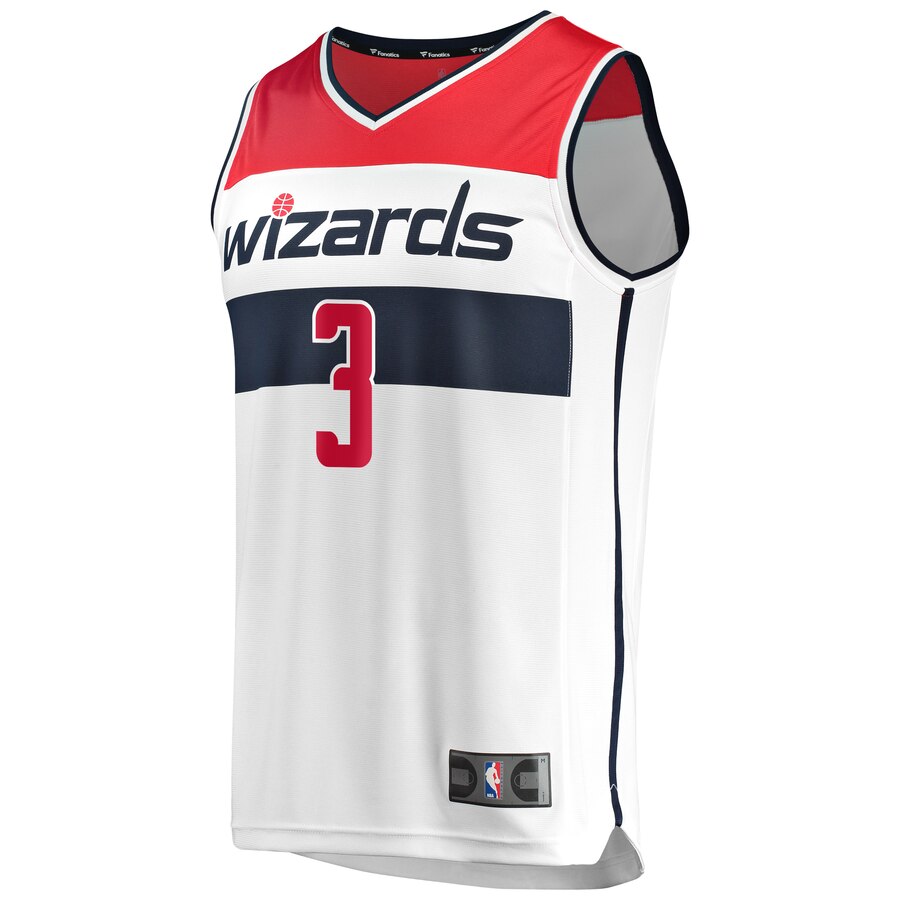 Alternative view of Bradley Beal Washington Wizards Fanatics Branded Fast Break Replica Jersey White - Association Edition