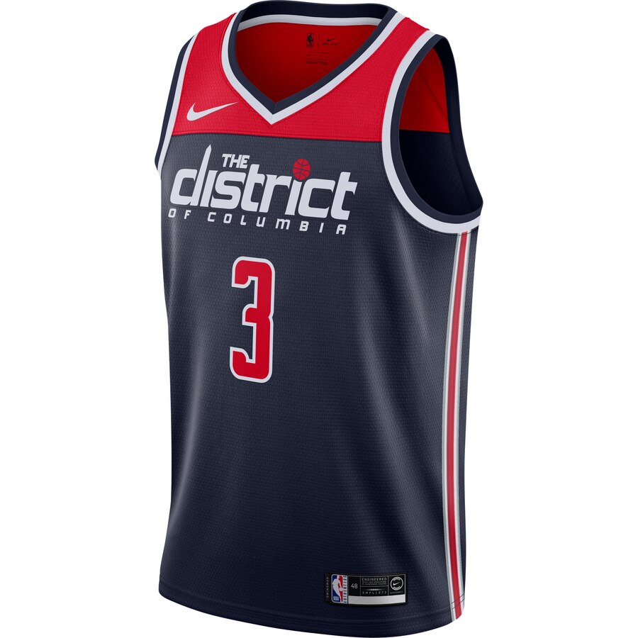 Alternative view of Bradley Beal Washington Wizards Finished Swingman Jersey Navy - Statement Edition
