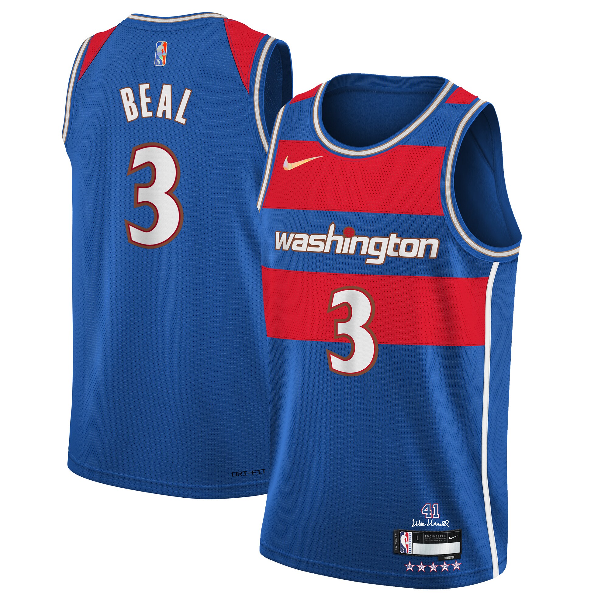 Alternative view of Bradley Beal Washington Wizards Youth 2021/22 Swingman Jersey - City Edition - Royal