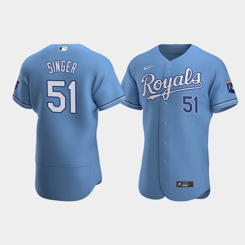 Brady Singer 51 Kansas City Royals Light Blue Alternate Jersey Jersey 