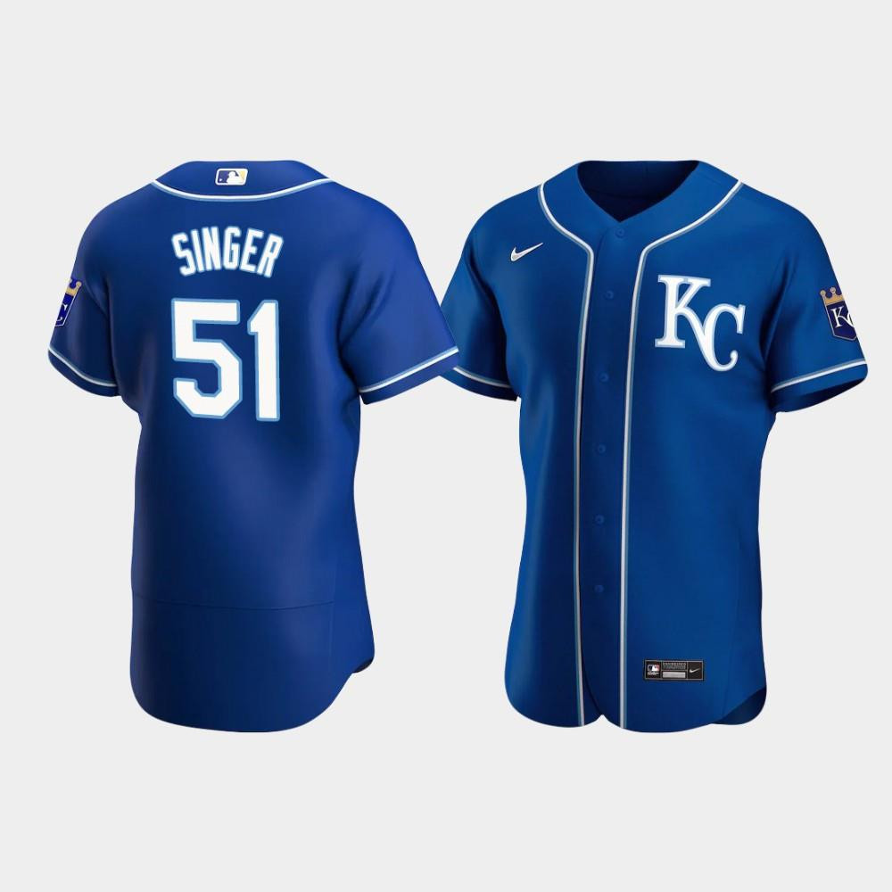 Brady Singer 51 Kansas City Royals Royal Alternate Jersey Jersey 