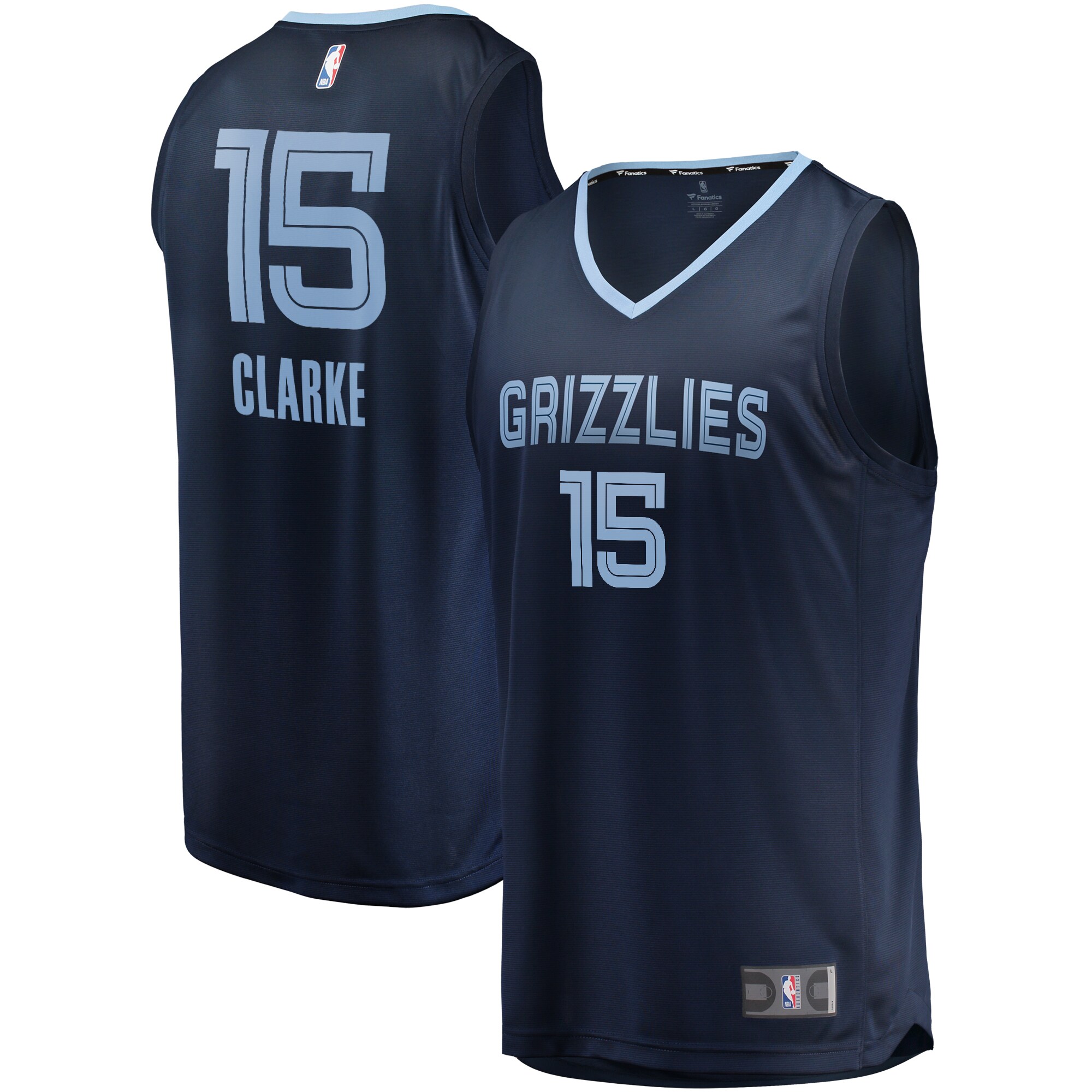 Alternative view of Brandon Clarke Memphis Grizzlies Fanatics Branded Fast Break Replica Jersey Navy - Icon Edition