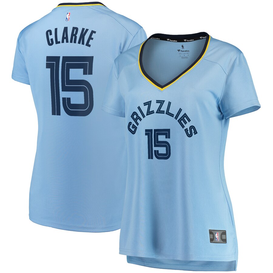 Brandon Clarke Memphis Grizzlies Fanatics Branded Women's Fast Break Replica Jersey Light Blue - Statement Edition