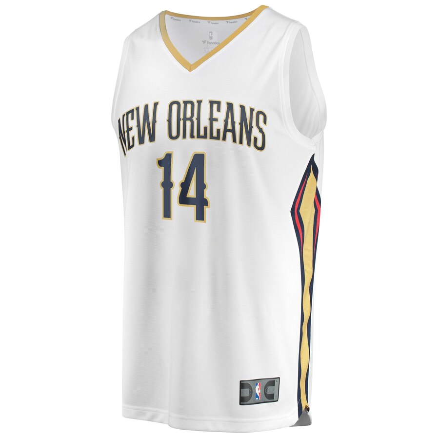 Alternative view of Brandon Ingram New Orleans Pelicans Fanatics Branded Fast Break Replica Jersey White - Association Edition