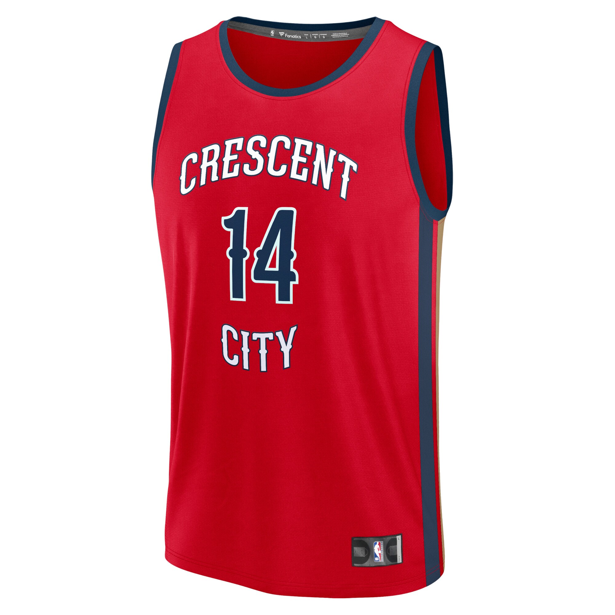 Alternative view of Brandon Ingram New Orleans Pelicans Fanatics Fast Break Replica Jersey - Statement Edition - Red