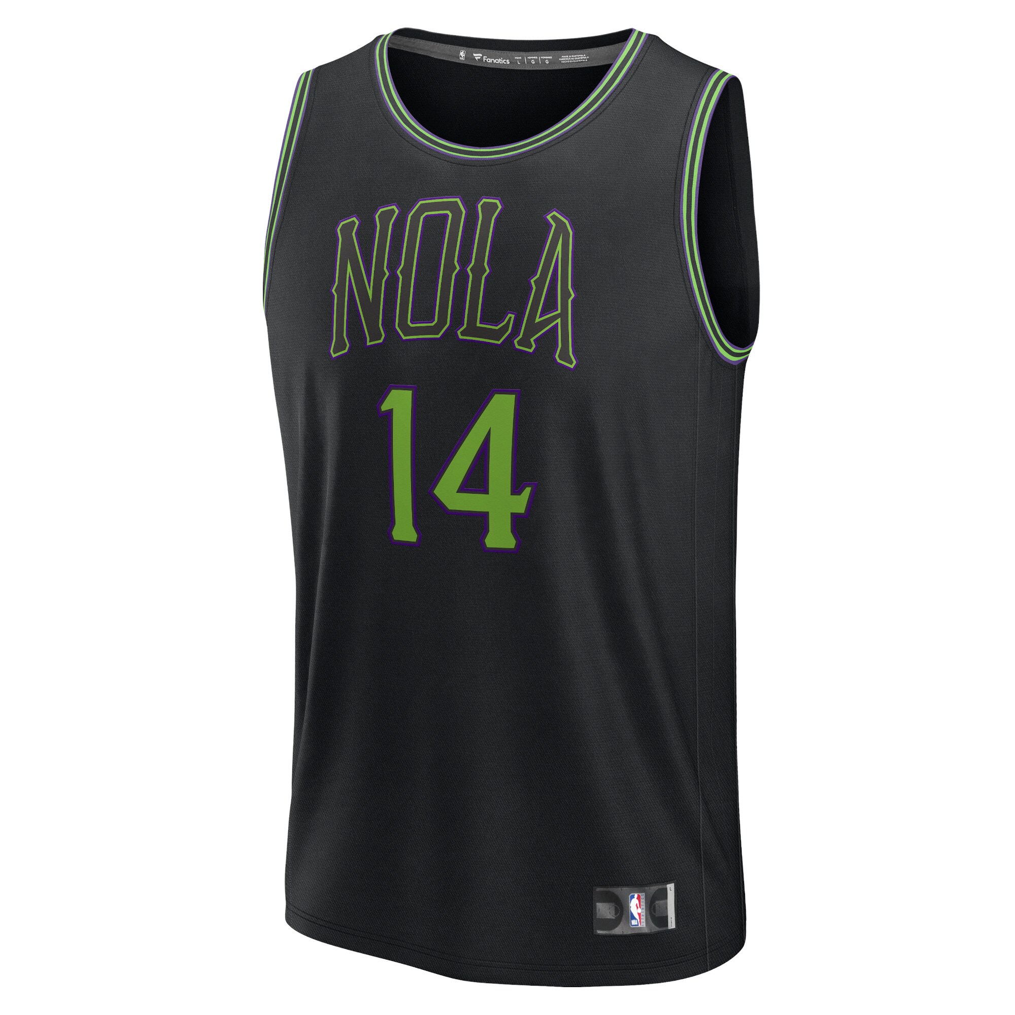 Alternative view of Brandon Ingram New Orleans Pelicans Fanatics Youth Fast Break Jersey - Black - City Edition