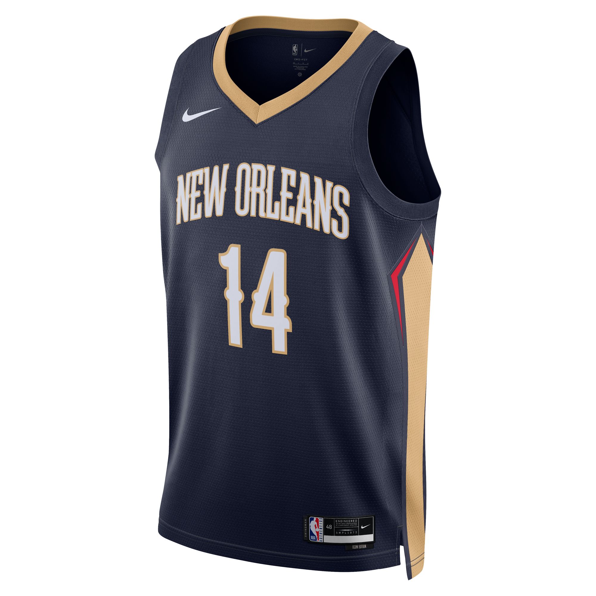 Alternative view of Brandon Ingram New Orleans Pelicans Unisex Swingman Jersey - Icon Edition - Navy