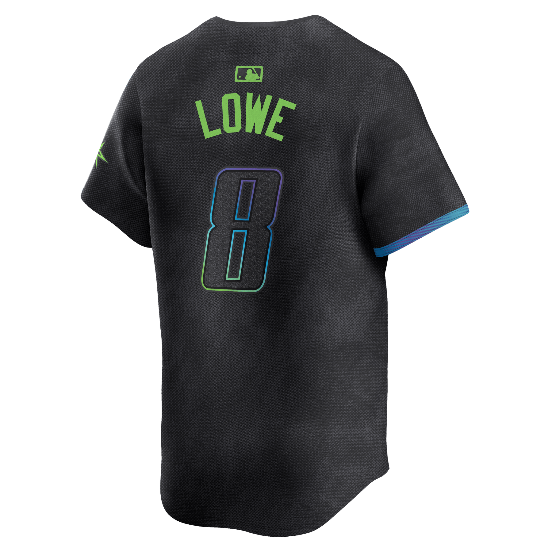Alternative view of Brandon Lowe 8 Tampa Bay Rays 2024 City Connect Limited Men Jersey - Charcoal - JS250 