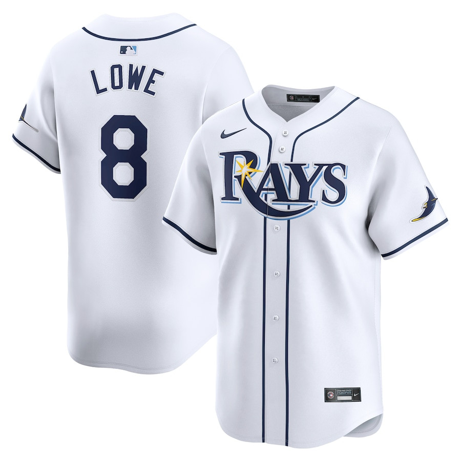 Brandon Lowe 8 Tampa Bay Rays Home Limited Player Men Jersey - White - JS158 