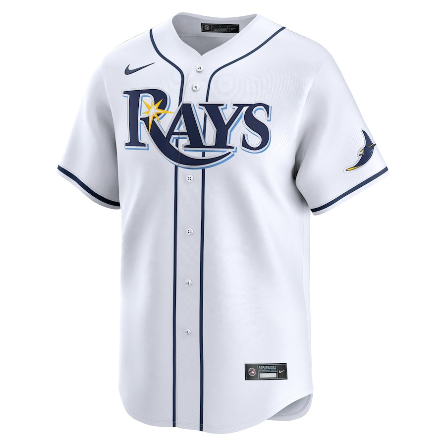 Alternative view of Brandon Lowe 8 Tampa Bay Rays Home Limited Player Men Jersey - White - JS158 