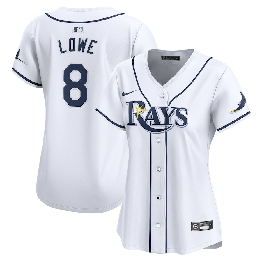 Brandon Lowe 8 Tampa Bay Rays Women Home Limited Player Jersey - White - JS620 