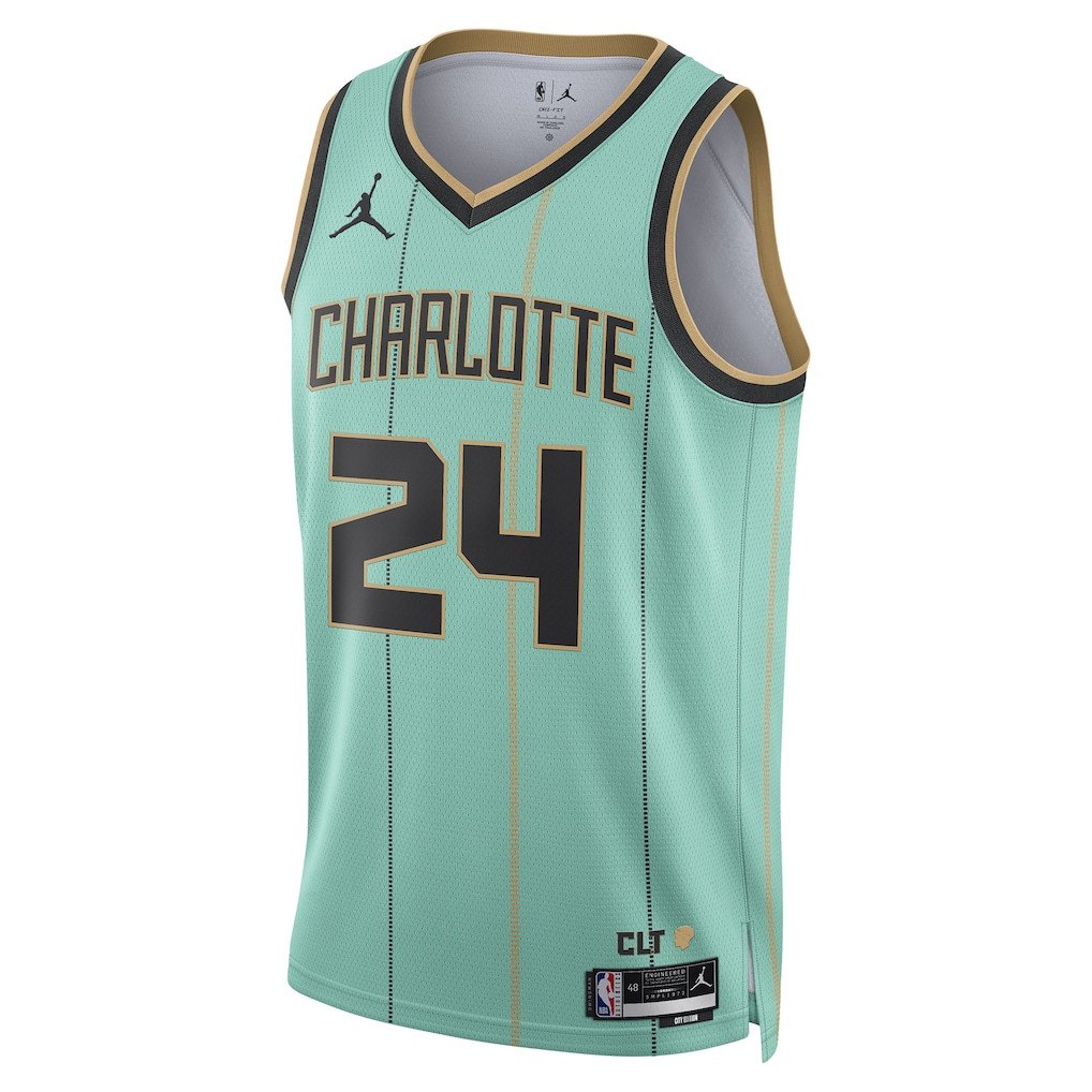 Alternative view of Brandon Miller 24 Charlotte Hornets Unisex 2024/25 Swingman Player Jersey - City Edition - Mint - JS714 