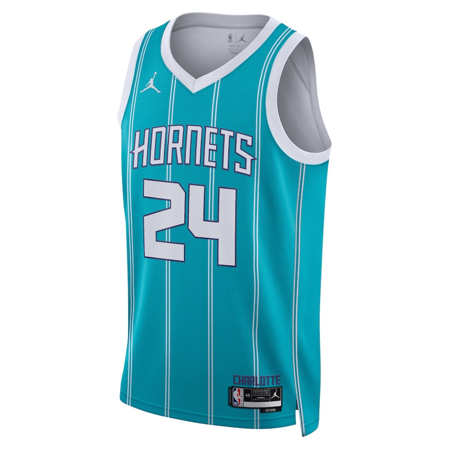 Alternative view of Brandon Miller 24 Charlotte Hornets Unisex Swingman Jersey - Icon Edition - Teal - JS766 