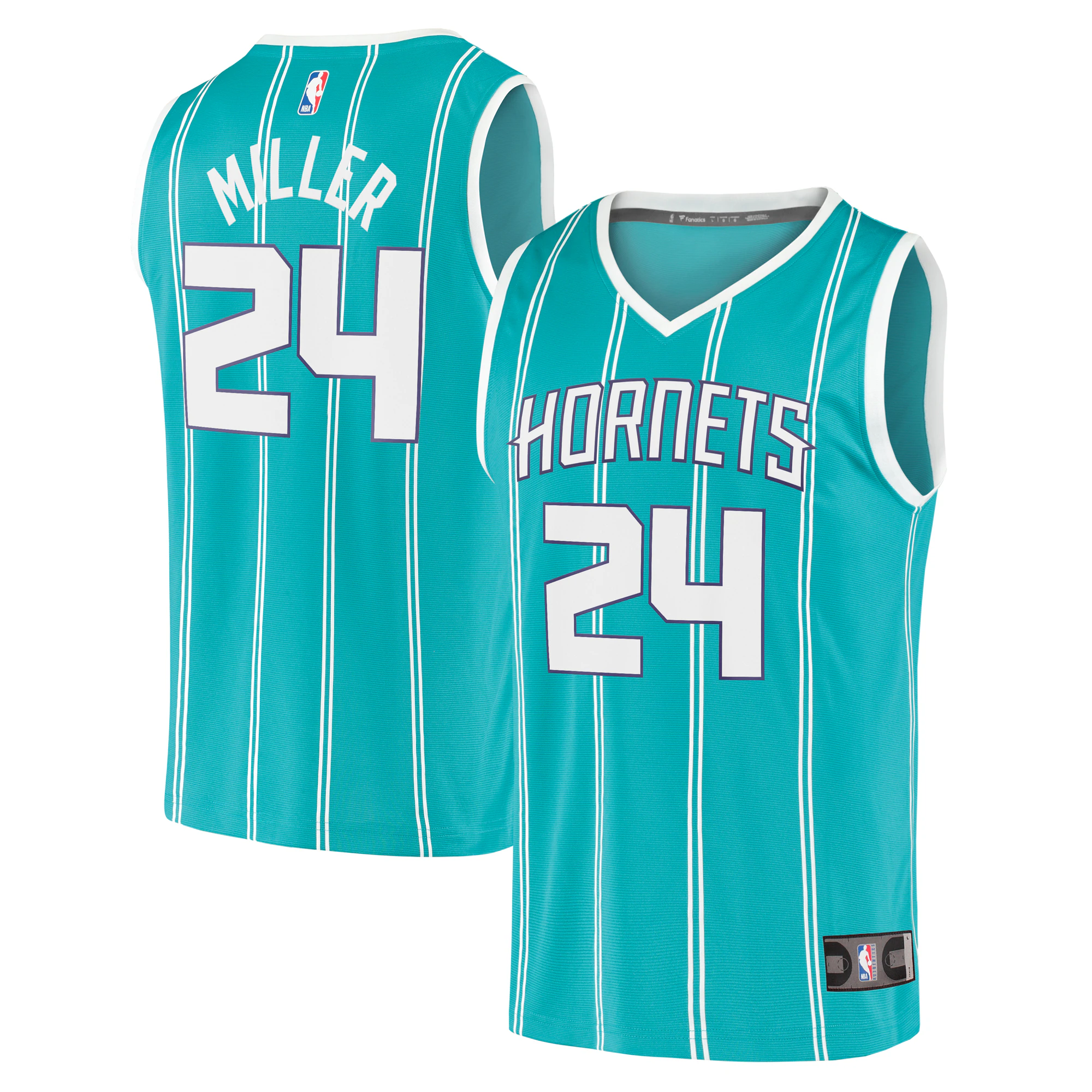 Alternative view of Brandon Miller Charlotte Hornets Fanatics Branded 2023 Nba Draft First Round Pick Fast Break Replica Jersey - Icon Edition - Teal