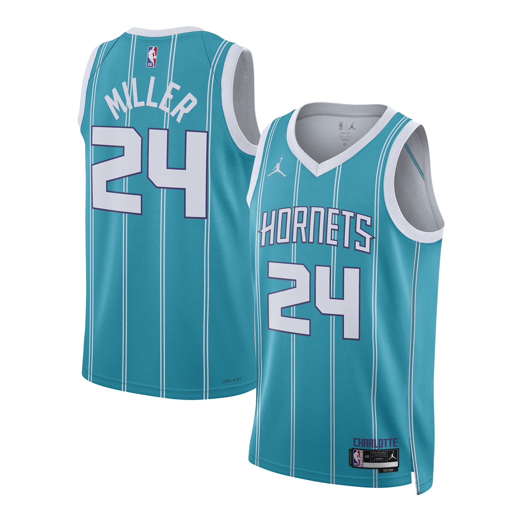 Brandon Miller Charlotte Hornets Unisex Nba Draft Swingman Jersey - Icon Edition - Teal