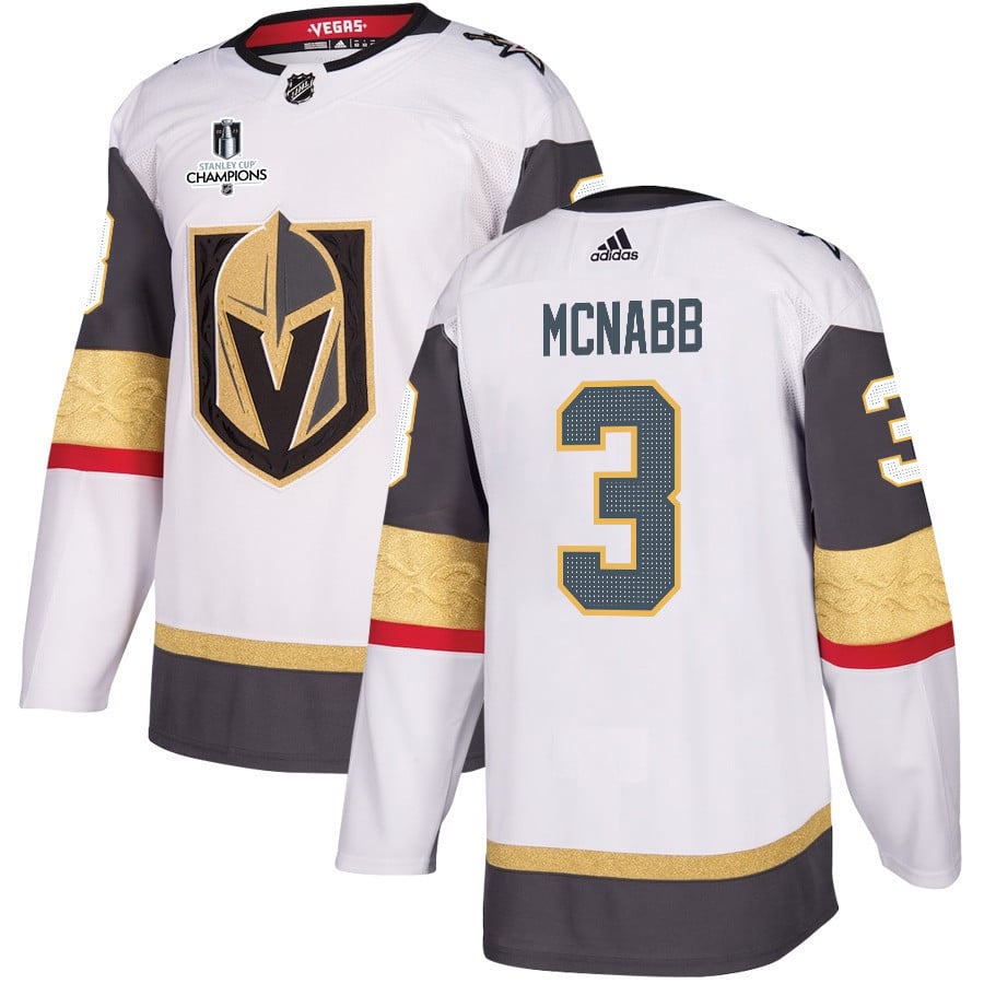 Brayden McNabb 3 Vegas Golden Knights Stanley Cup 2023 Champions Patch Away Breakaway Men Jersey - White - JS413 