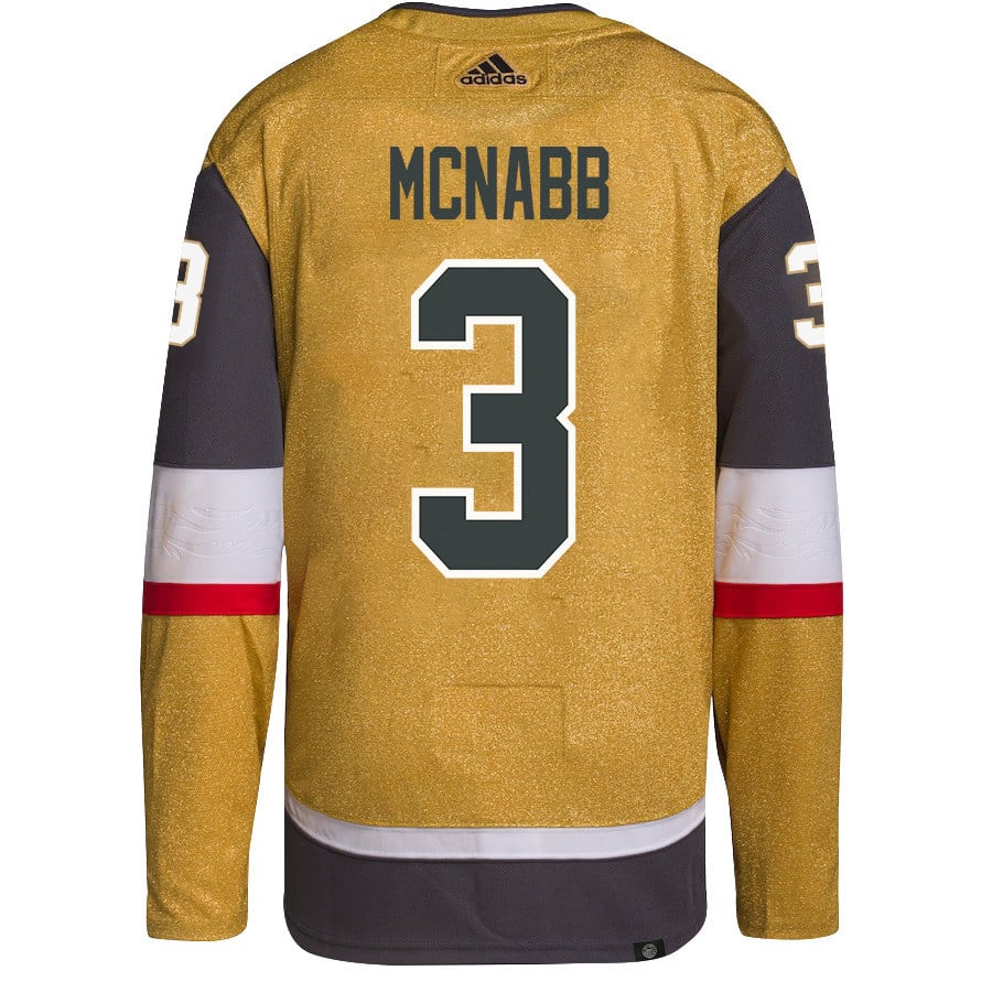 Alternative view of Brayden McNabb 3 Vegas Golden Knights Stanley Cup 2023 Final Patch Home Breakaway Men Jersey - Gold - JS613 