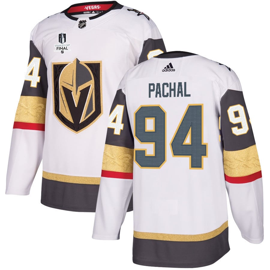 Brayden Pachal 94 Vegas Golden Knights Stanley Cup 2023 Final Patch Away Breakaway Men Jersey - White - JS522 