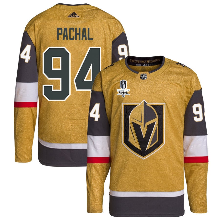 Brayden Pachal 94 Vegas Golden Knights Stanley Cup 2023 Final Patch Home Breakaway Men Jersey - Gold - JS507 
