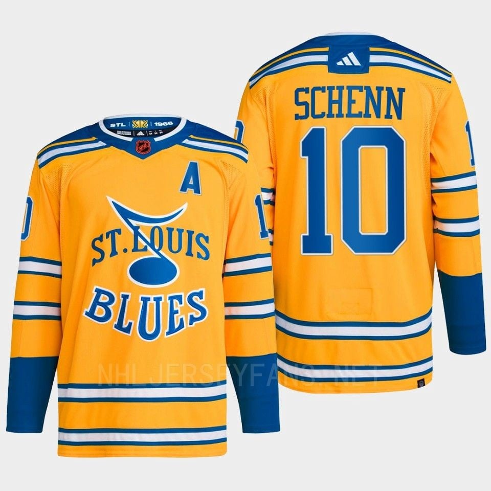 Brayden Schenn 10 Reverse Retro 2.0 2022 St. Louis Blues Yellow Jersey Primegreen - JS194 