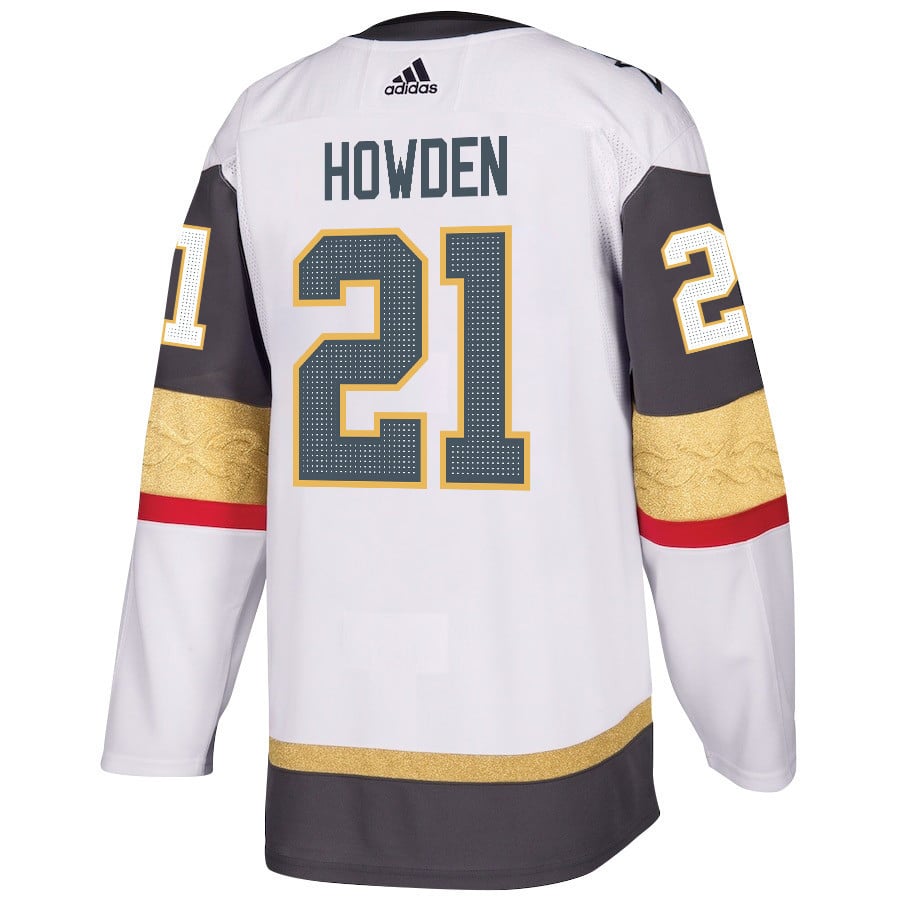 Alternative view of Brett Howden 21 Vegas Golden Knights Stanley Cup 2023 Champions Patch Away Breakaway Men Jersey - White - JS563 