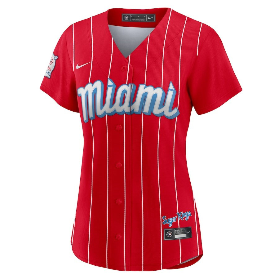 Alternative view of Brian Anderson 15 Miami Marlins Women's City Connect Player Jersey - Red 