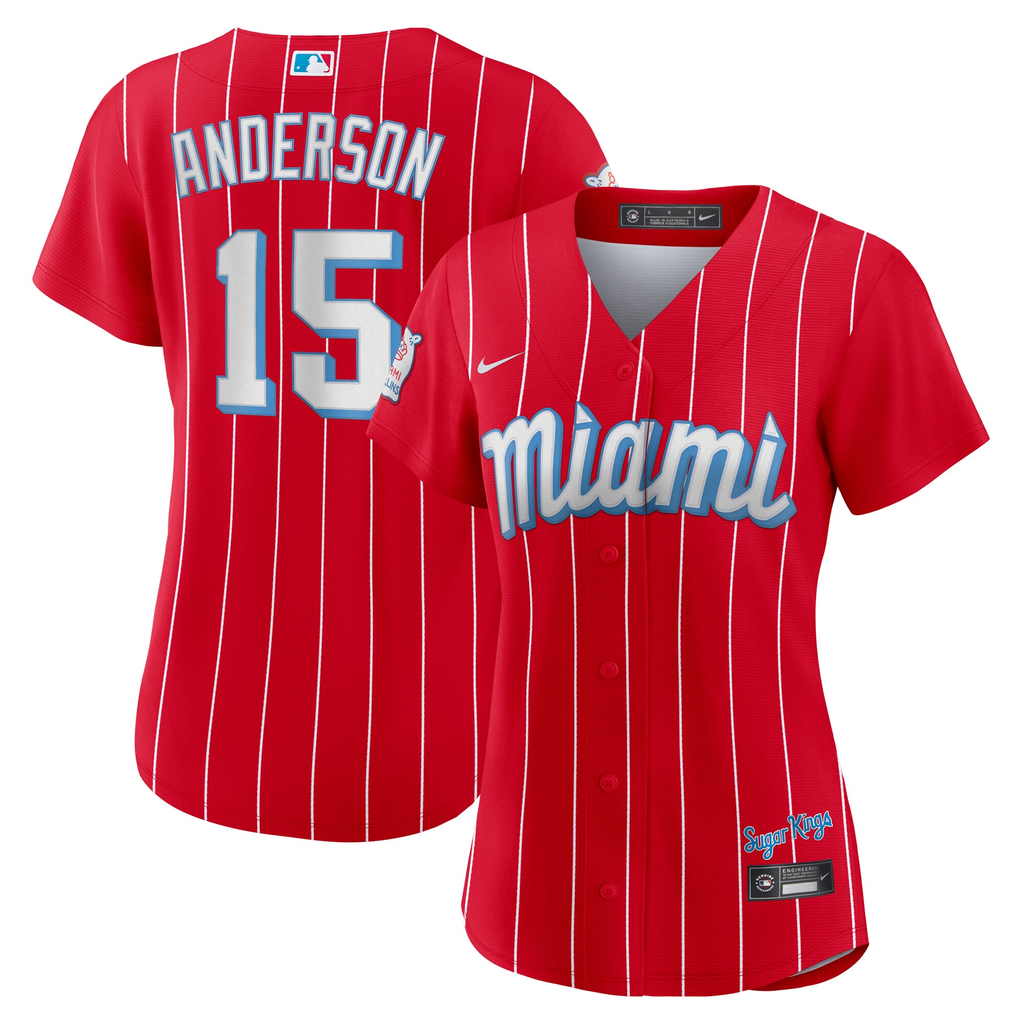 Alternative view of Brian Anderson Miami Marlins Women’s City Connect Replica Player Jersey – Red