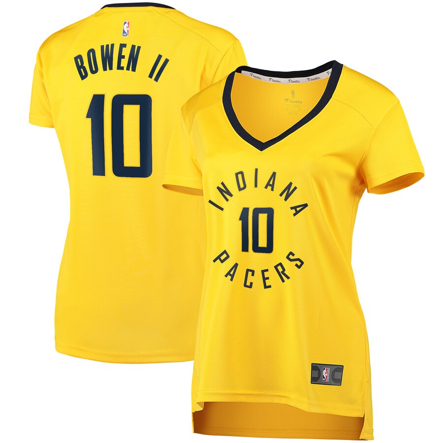Brian Bowen Ii Indiana Pacers Fanatics Branded Women's Fast Break Replica Jersey Gold - Statement Edition