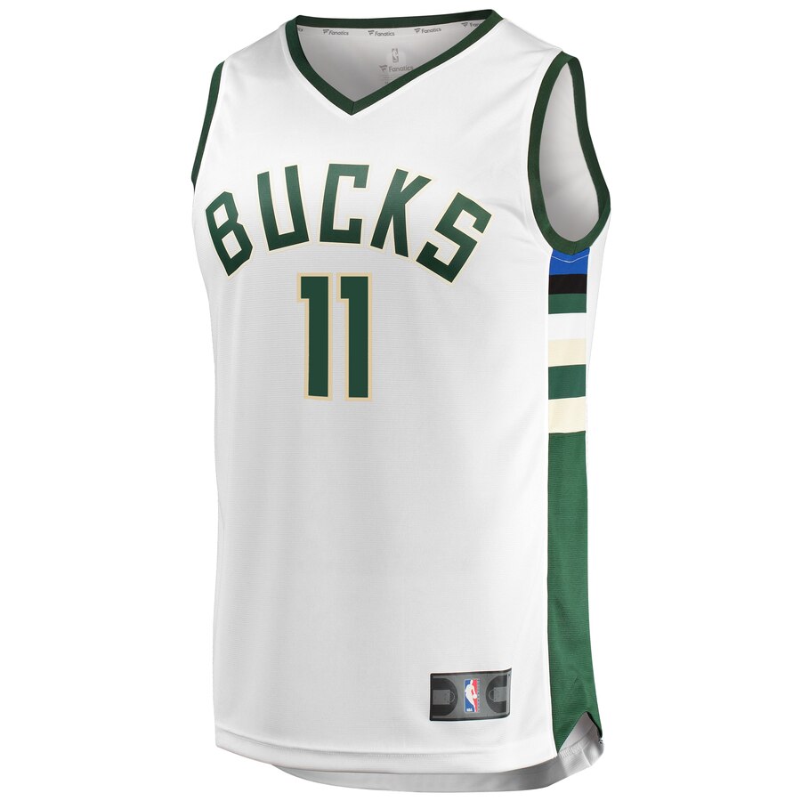 Alternative view of Brook Lopez Milwaukee Bucks Fanatics Branded Fast Break Replica Jersey - Association Edition - White