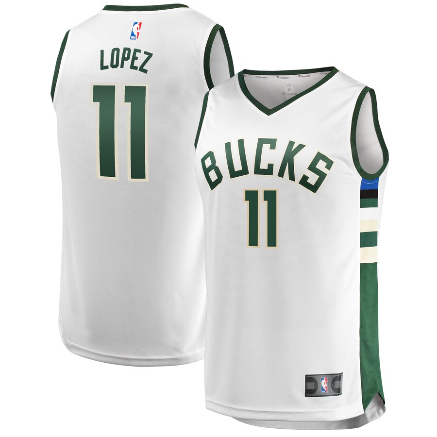 Brook Lopez Milwaukee Bucks Fanatics Branded Fast Break Replica Jersey - Association Edition - White