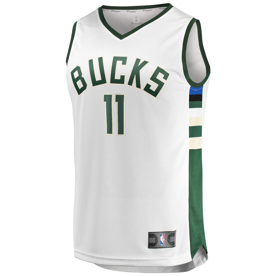 Alternative view of Brook Lopez Milwaukee Bucks Fanatics Branded Youth Fast Break Replica Player Jersey - Association Edition - White