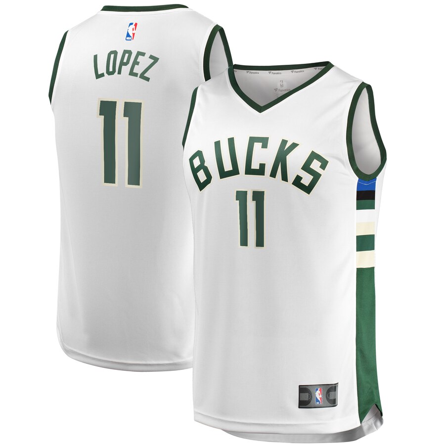 Brook Lopez Milwaukee Bucks Fanatics Branded Youth Fast Break Replica Player Jersey - Association Edition - White