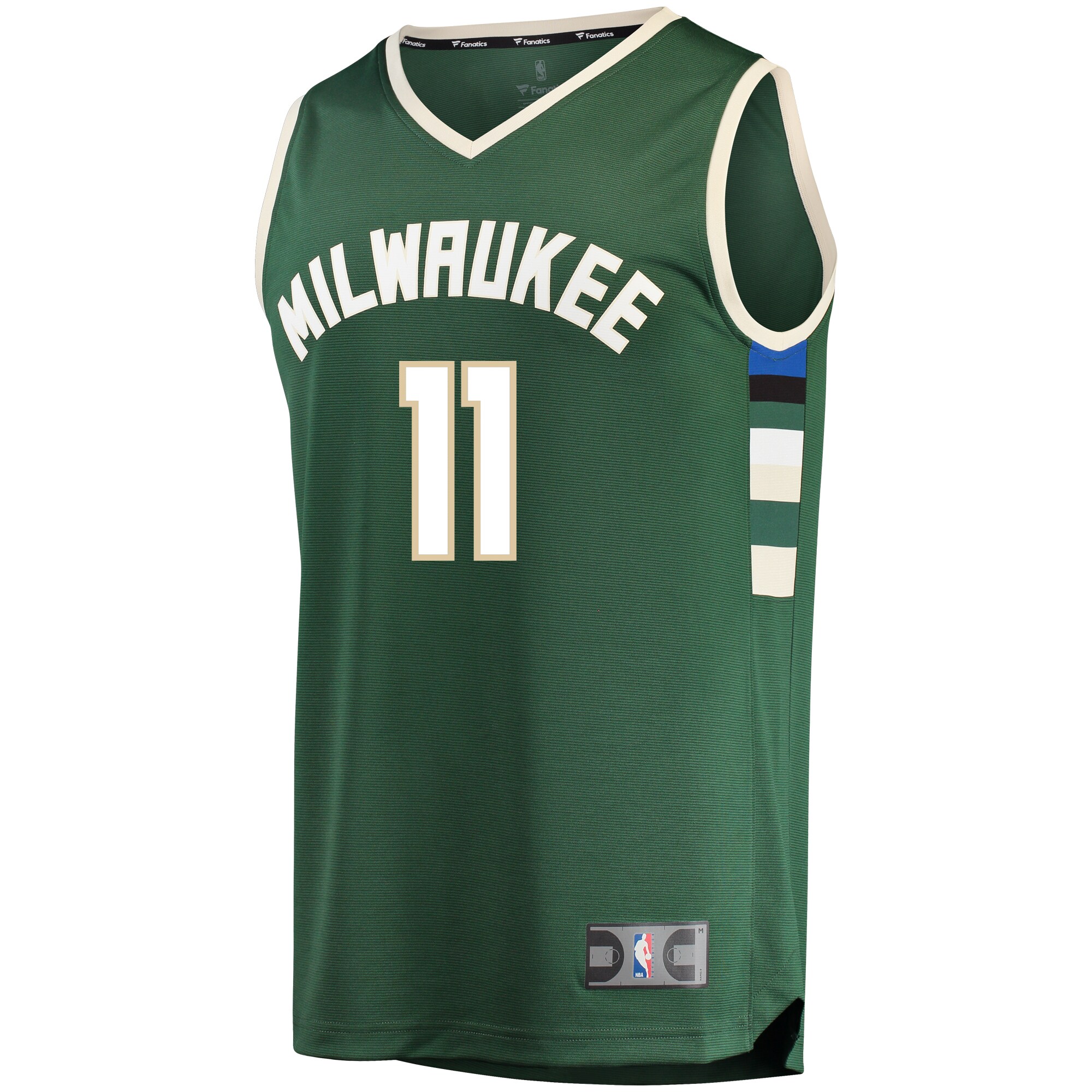 Alternative view of Brook Lopez Milwaukee Bucks Fanatics Fast Break Replica Player Jersey Green - Icon Edition