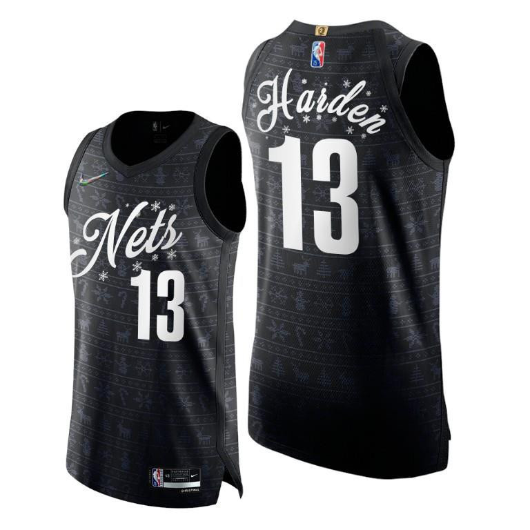 Brooklyn Nets 13 James Harden Black Christmas Eve Jersey 75th Anniversary - Men Jersey - JS650 