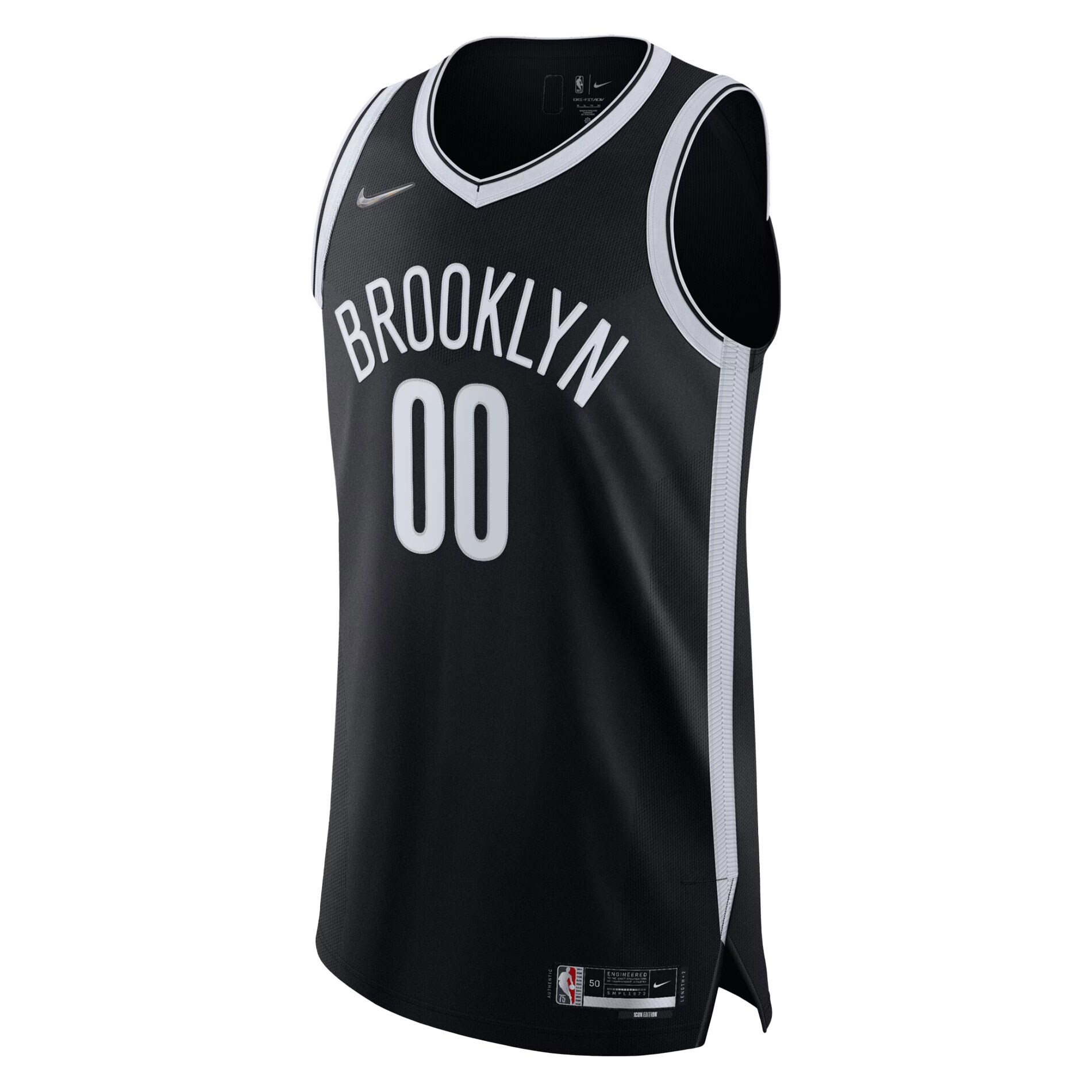 Alternative view of Brooklyn Nets 2021/22 Diamond Authentic Custom Jersey - Icon Edition - Black