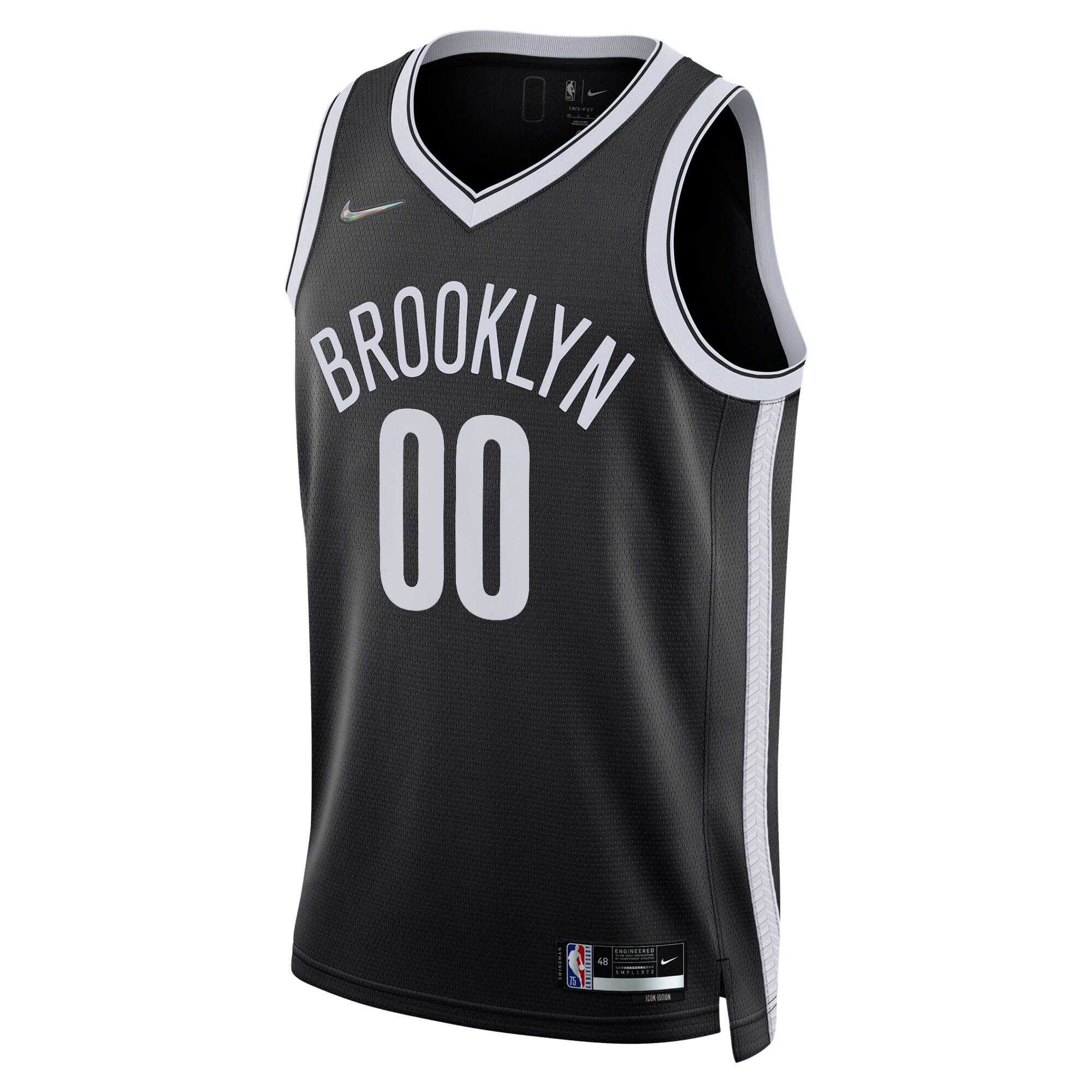 Alternative view of Brooklyn Nets 2021/22 Diamond Swingman Custom Jersey - Icon Edition - Black