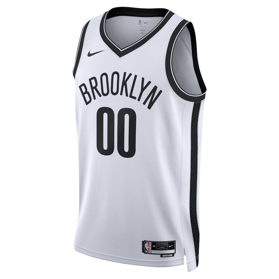 Alternative view of Brooklyn Nets 2023/24 Association Swingman Custom Men Jersey - White - JS111 