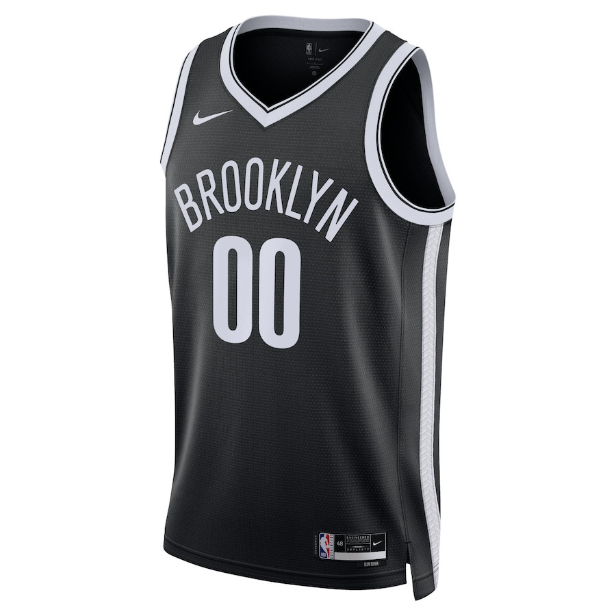 Alternative view of Brooklyn Nets 2023/24 Icon Swingman Custom Men Jersey - Black - JS513 