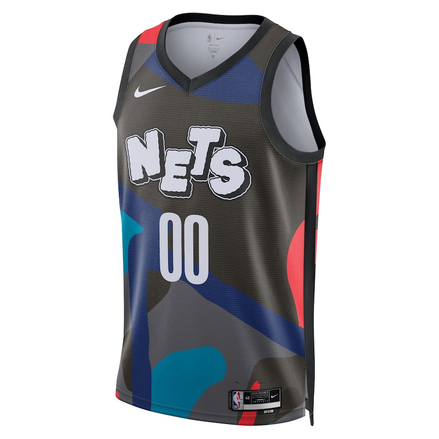 Alternative view of Brooklyn Nets 2023/24 Swingman Jersey Customized - City Edition - Black - JS510 