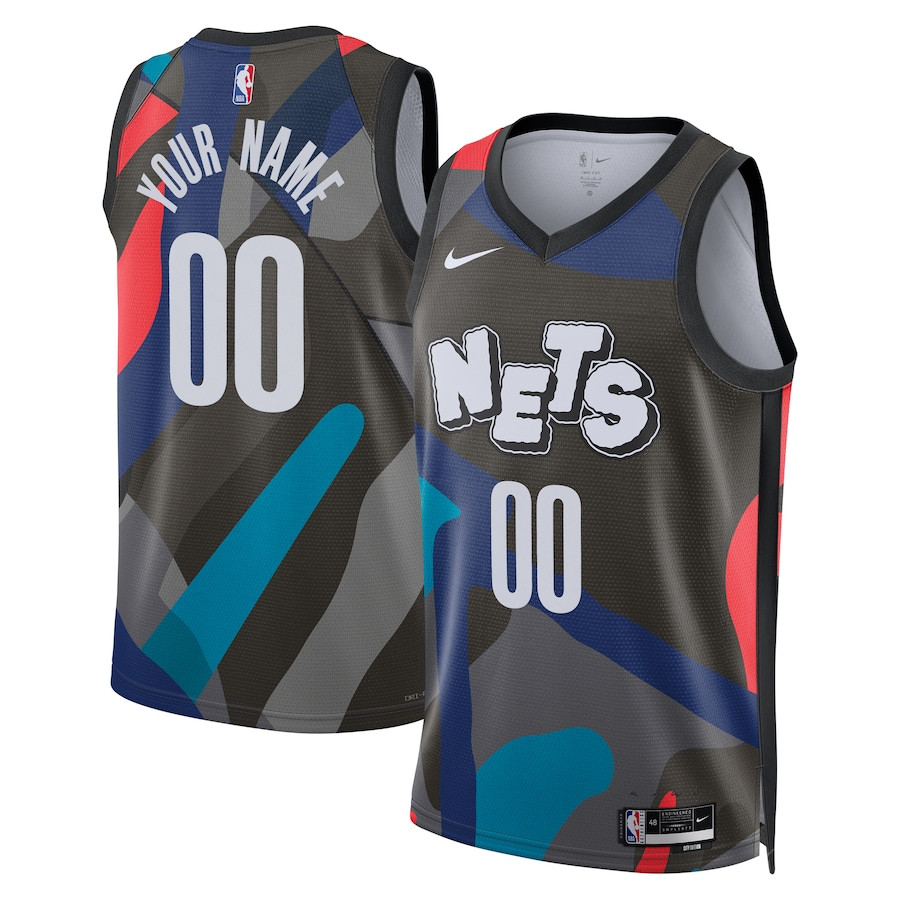 Brooklyn Nets 2023/24 Swingman Jersey Customized - City Edition - Black - JS510 