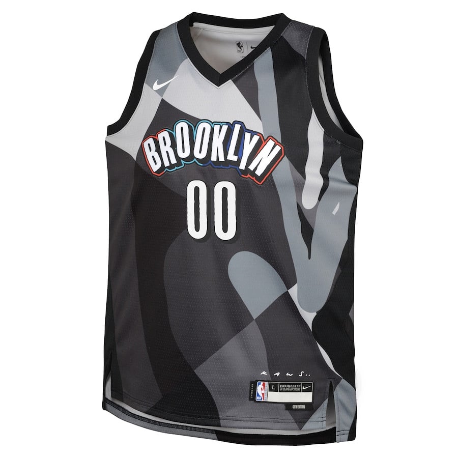 Alternative view of Brooklyn Nets 2024/25 Swingman Custom YOUTH Jersey - City Edition - Gray - JS394 