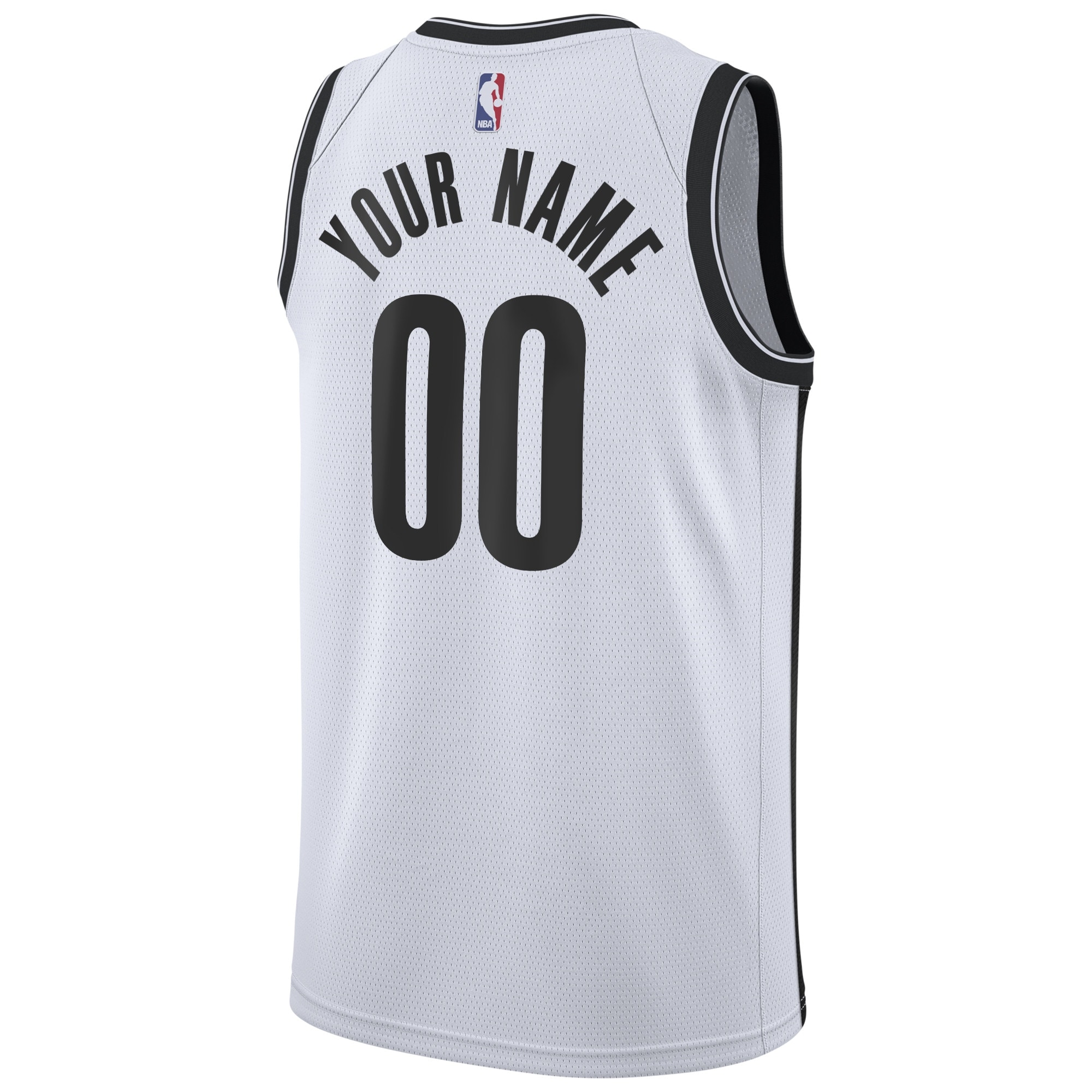 Alternative view of Brooklyn Nets Association Edition Swingman Jersey - White - Custom - Mens - JS753 