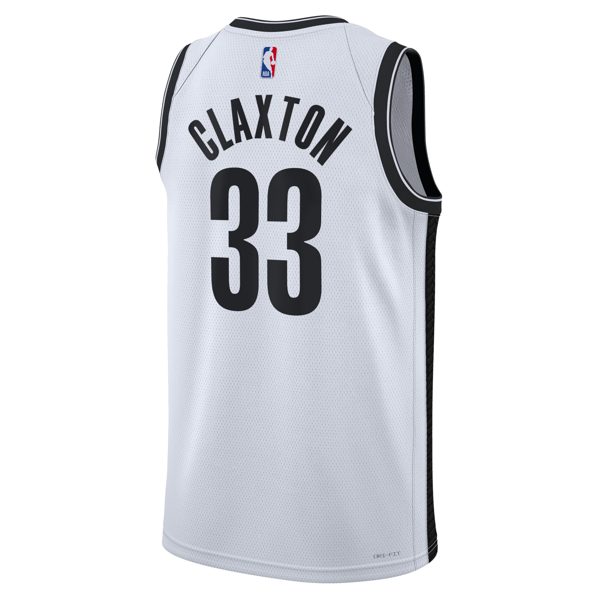Alternative view of Brooklyn Nets Association Edition Swingman Jersey - White - Nic Claxton - Unisex - JS322 