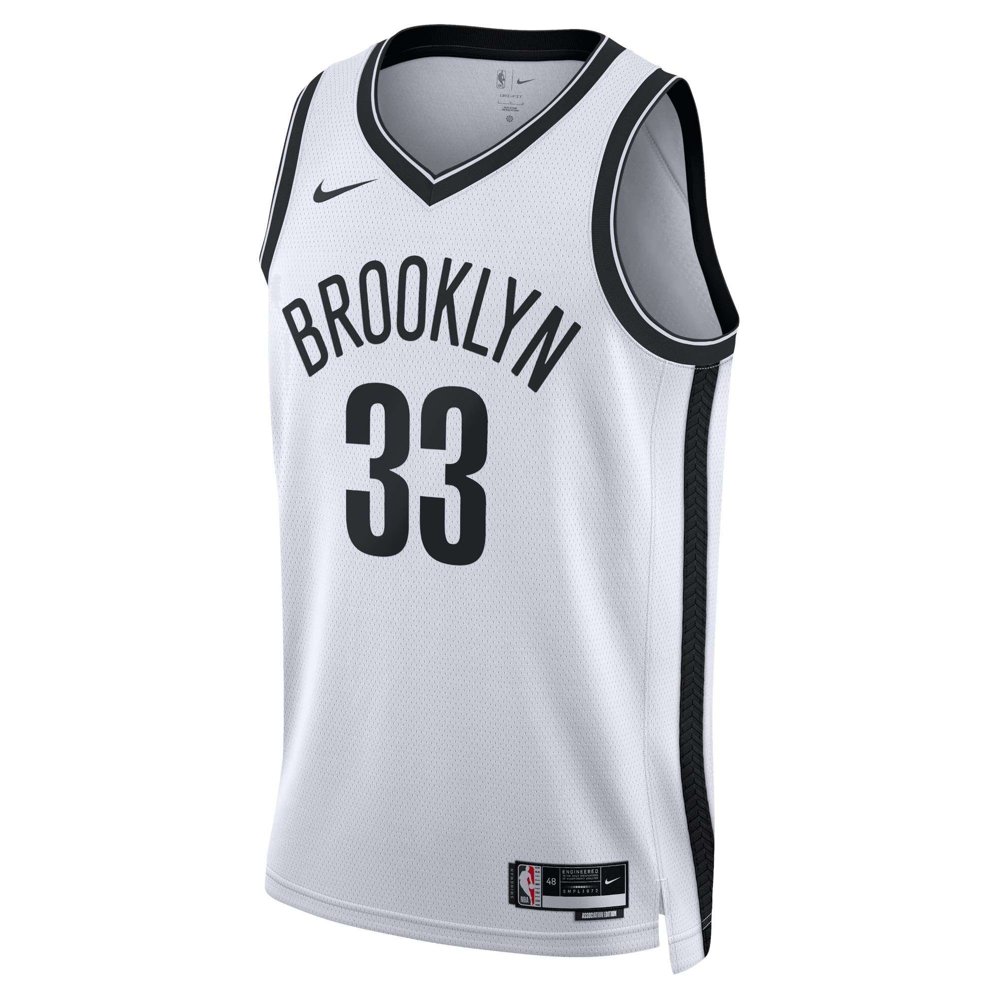Brooklyn Nets Association Edition Swingman Jersey - White - Nic Claxton - Unisex - JS322 