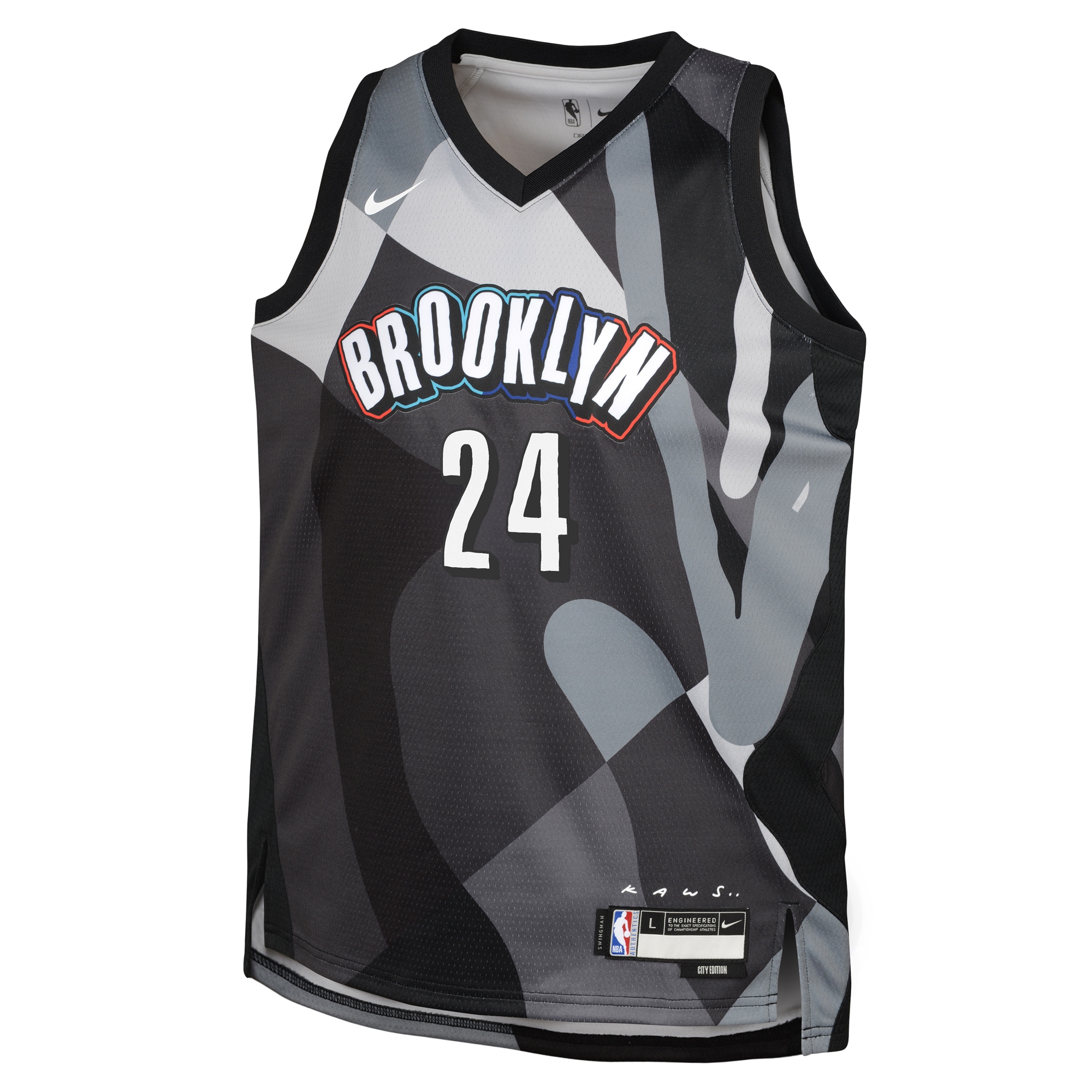 Alternative view of Brooklyn Nets City Edition Swingman Jersey 2024 - Black - Cam Thomas - Youth - JS449 