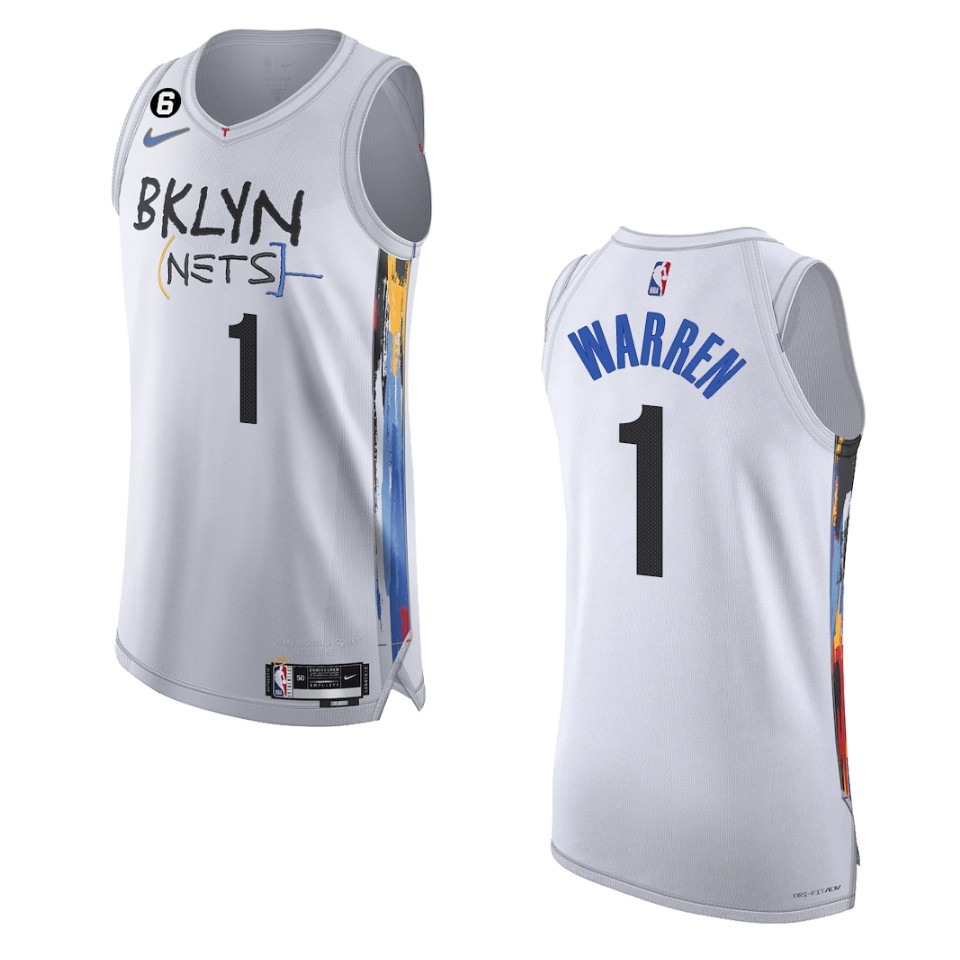 Brooklyn Nets City Edition T.j Warren 2022-23 White Jersey