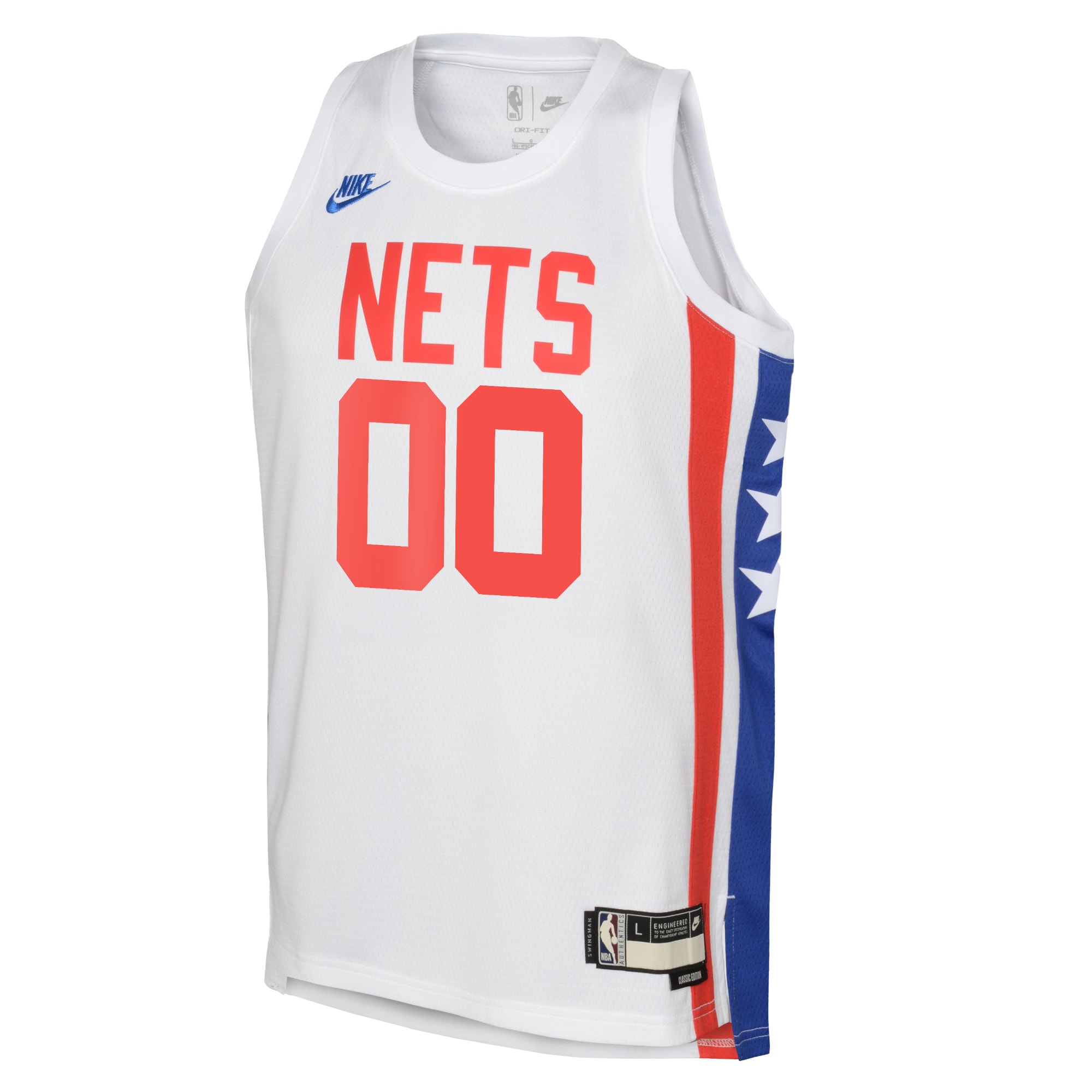 Brooklyn Nets Classic Edition Swingman Jersey - Custom - White/Rush Blue - Youth - JS294 