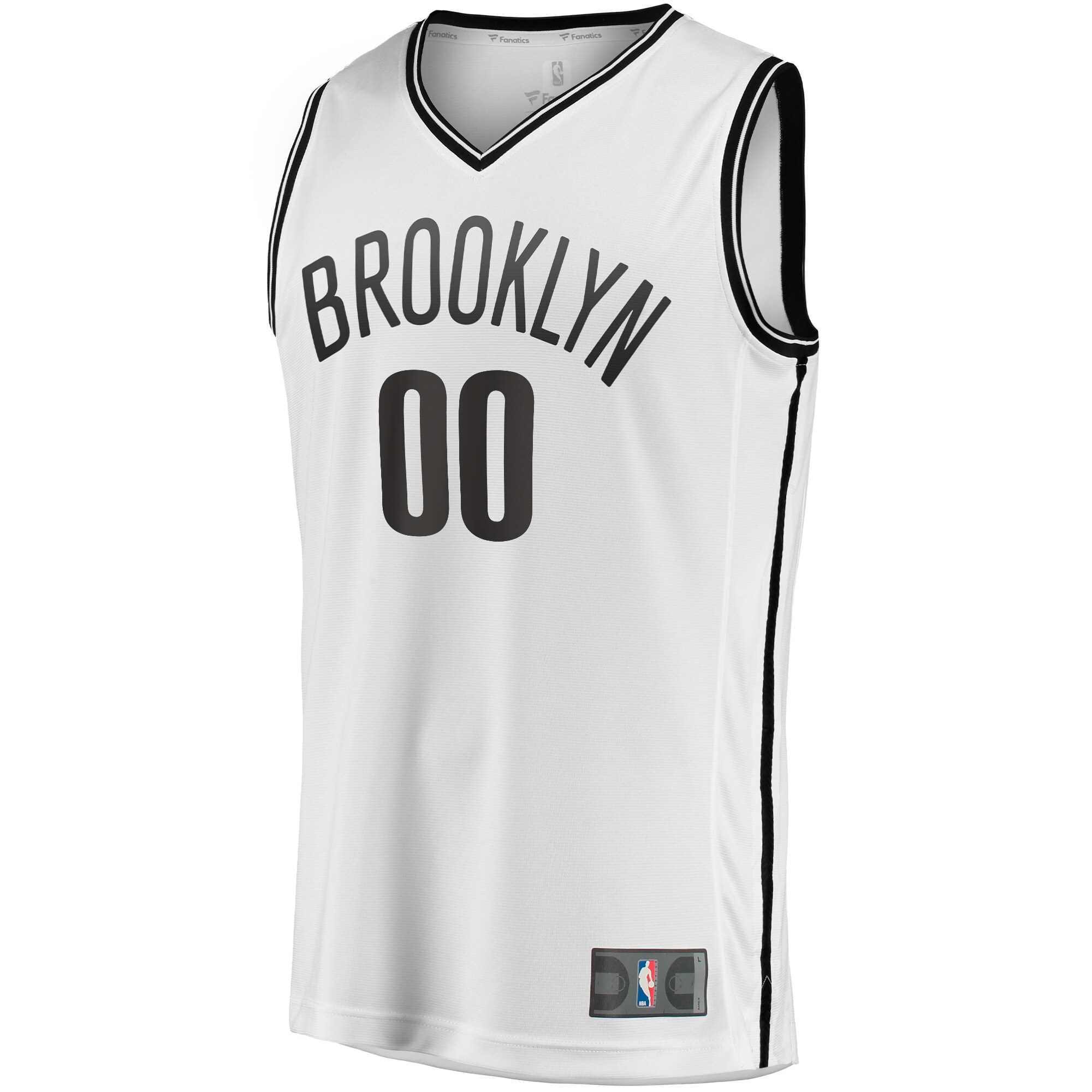 Alternative view of Brooklyn Nets Fanatics Fast Break Custom Replica Jersey - Association Edition - White