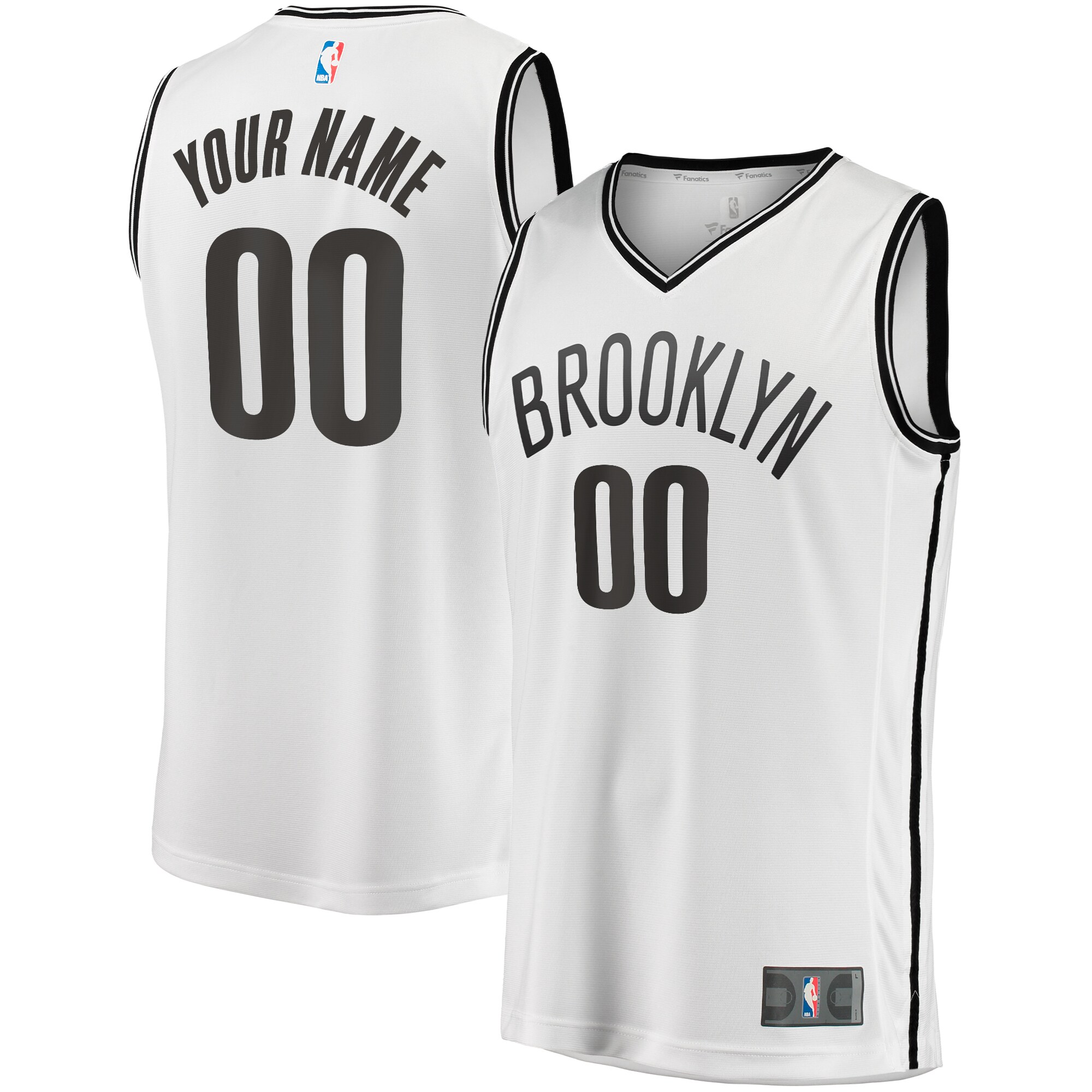 Brooklyn Nets Fanatics Fast Break Custom Replica Jersey - Association Edition - White